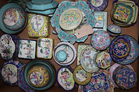 A group of Chinese Canton enamel polychrome wares